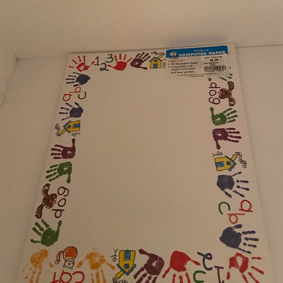 Vintage Carson-Dellosa Computer Paper 2 packs: Handprints & Kids: Kid-Drawn - Picture 4 of 4